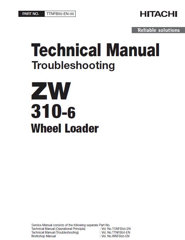 Hitachi Wheel Loader ZW310-6 Troubleshooting Manual